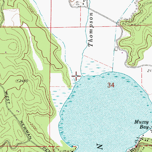 Topographic Map of Thompson Creek, WA