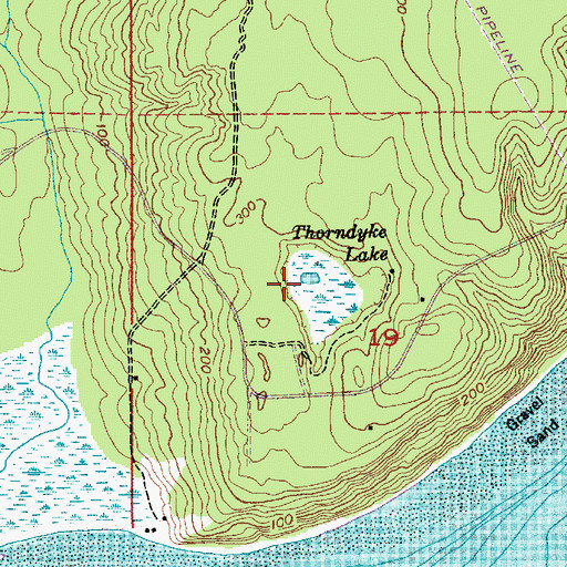 Topographic Map of Thorndyke Lake, WA
