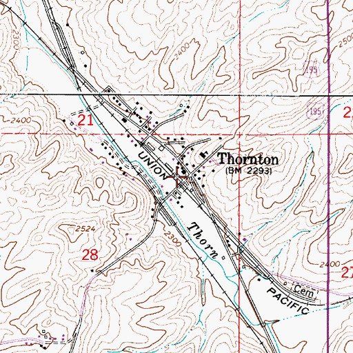 Topographic Map of Thornton, WA