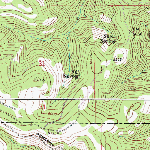 Topographic Map of Three C Spring, WA