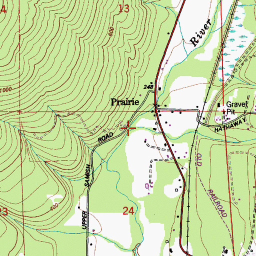 Topographic Map of Thunder Creek, WA