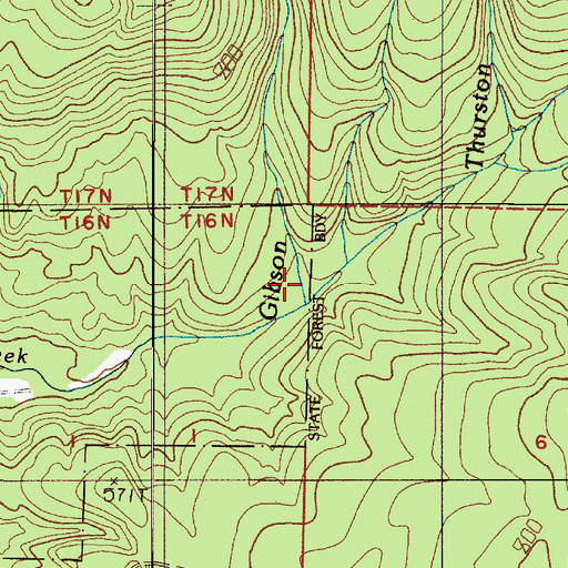 Topographic Map of Thurston Creek, WA