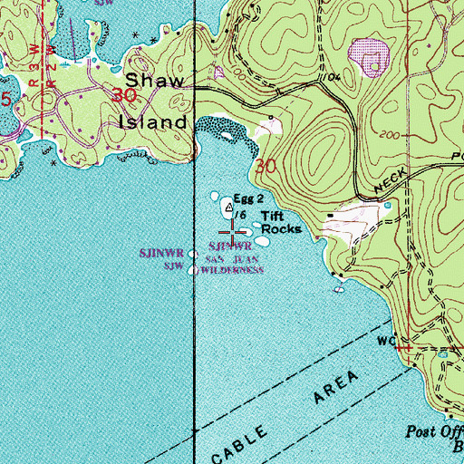Topographic Map of Tift Rocks, WA