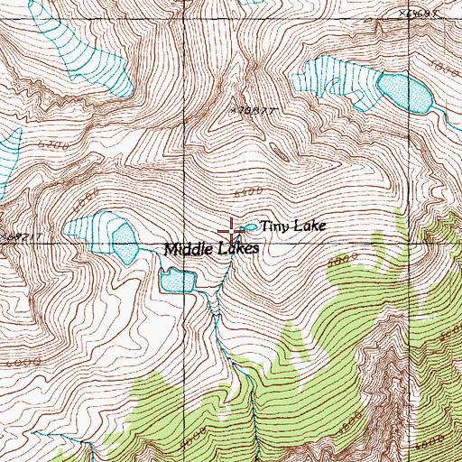Topographic Map of Tiny Lake, WA