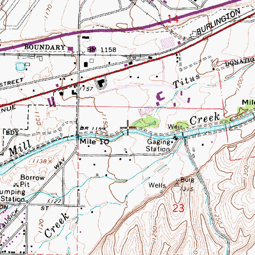 Topographic Map of Titus Creek, WA