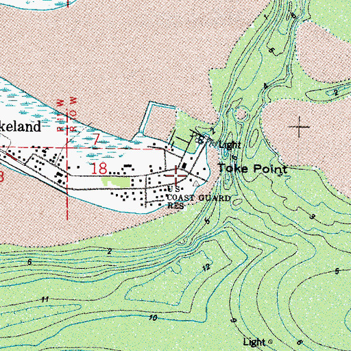 Topographic Map of Toke Point, WA