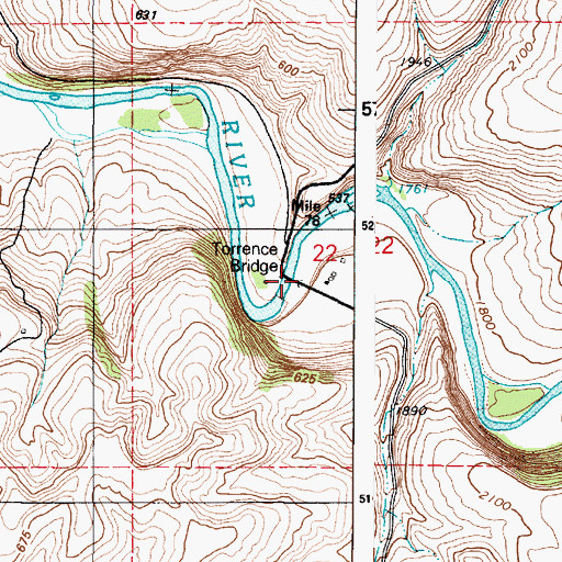 Topographic Map of Torrence Bridge, WA