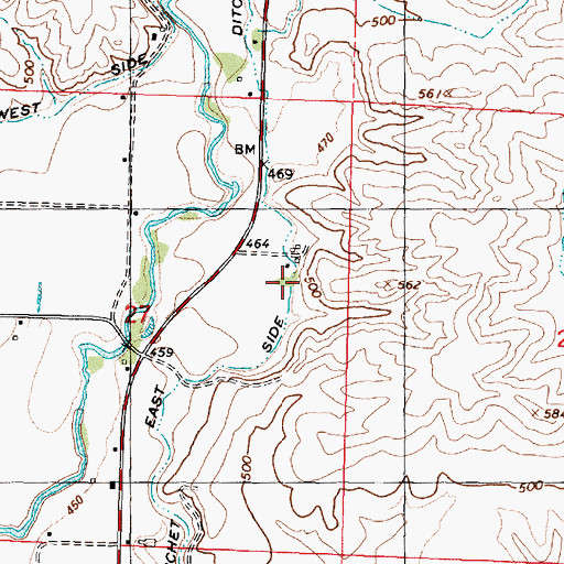 Topographic Map of Touchet East Side Ditch, WA