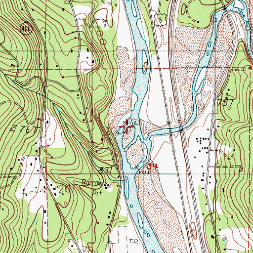 Topographic Map of Toutle River, WA