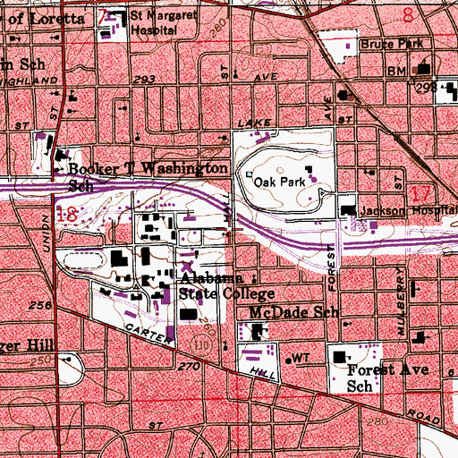 Topographic Map of Greater Saint Paul African Methodist Episcopal Church, AL
