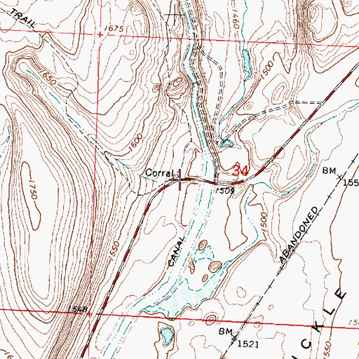 Topographic Map of Trail Lake Coulee, WA