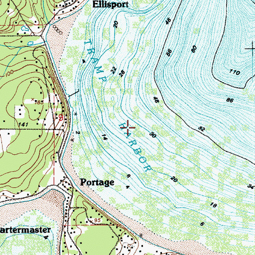 Topographic Map of Tramp Harbor, WA