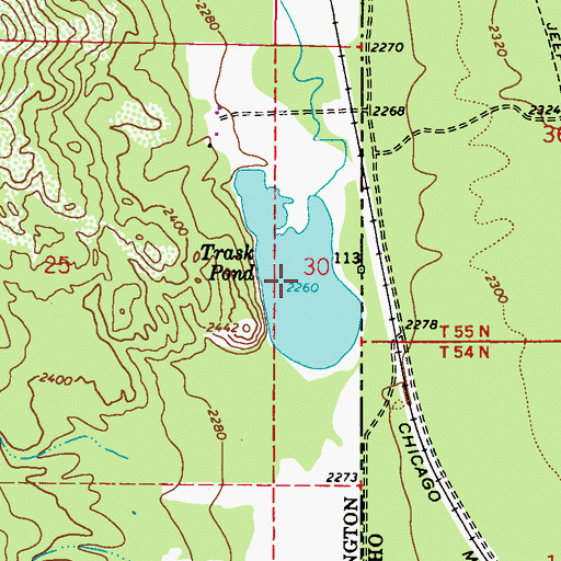 Topographic Map of Trask Pond, WA