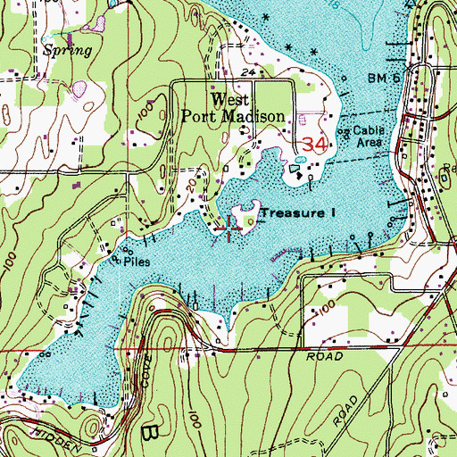 Topographic Map of Treasure Island, WA