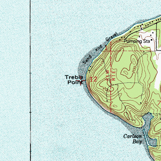 Topographic Map of Treble Point, WA