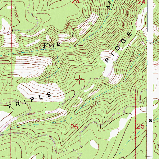 Topographic Map of Triple Ridge, WA
