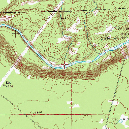 Topographic Map of Trout Creek, WA