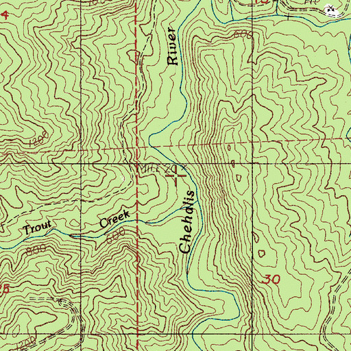 Topographic Map of Trout Creek, WA