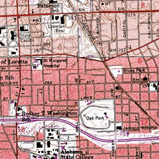 Topographic Map of Hilliard African Methodist Episcopal Zion Church, AL