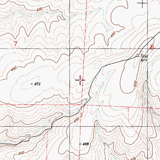 Topographic Map of Trudgeon Ranch, WA