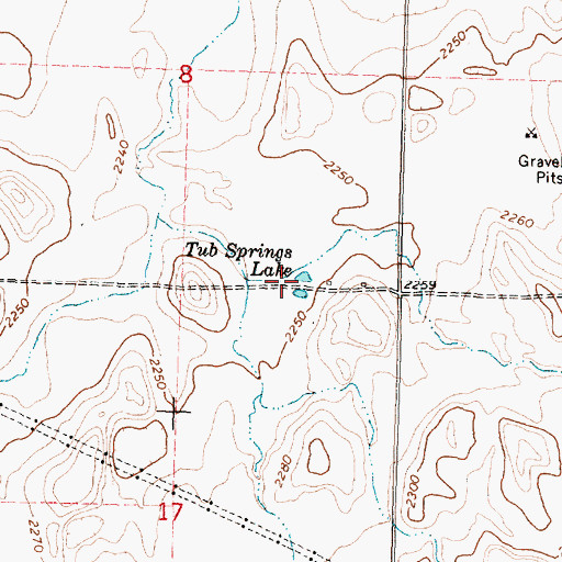 Topographic Map of Tub Springs Lake, WA