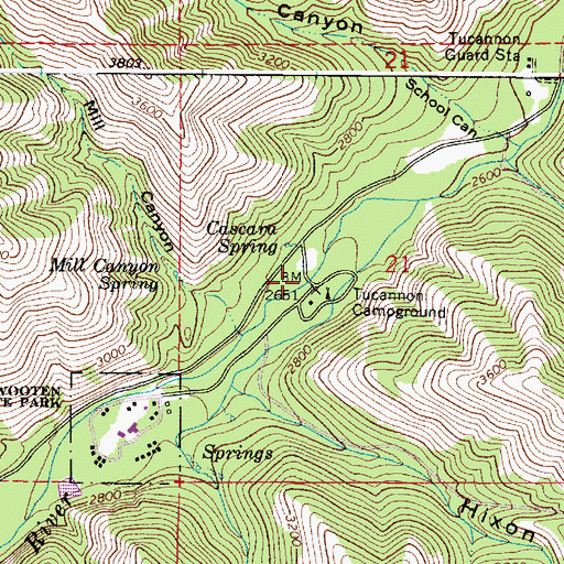 Topographic Map of Tucannon Campground, WA