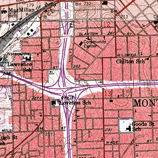 Topographic Map of Mount Zion African Methodist Episcopal Church (historical), AL