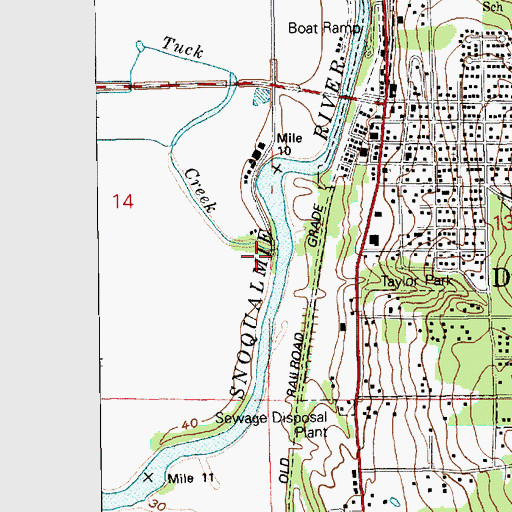Topographic Map of Tuck Creek, WA