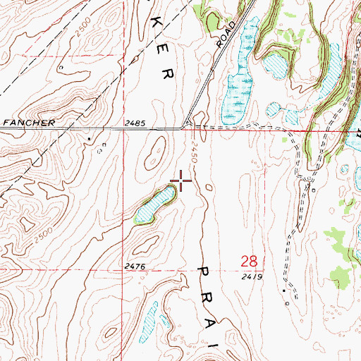 Topographic Map of Tucker Prairie, WA