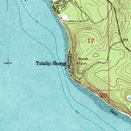 Topographic Map of Tulalip Shores, WA