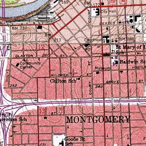 Topographic Map of Old Ship African Methodist Episcopal Zion Church, AL