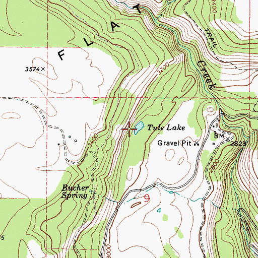 Topographic Map of Tule Lake, WA