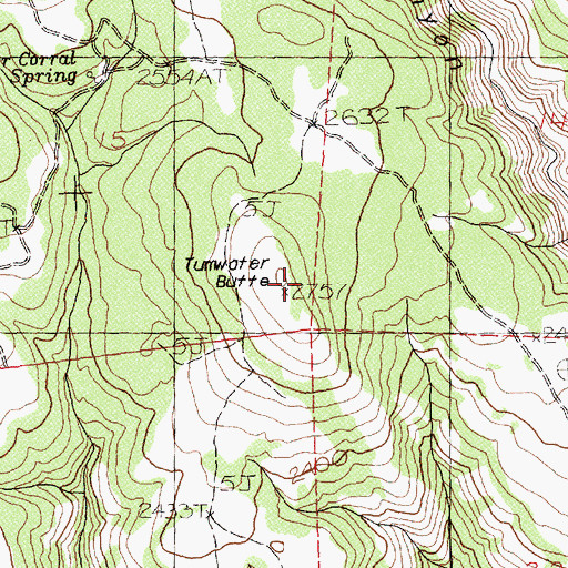 Topographic Map of Tumwater Butte, WA