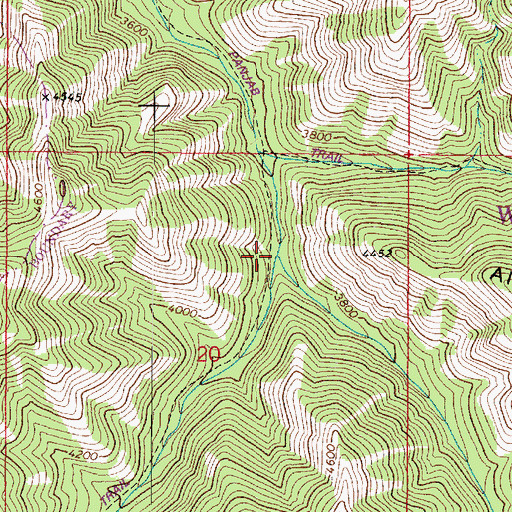 Topographic Map of Turkey Creek, WA