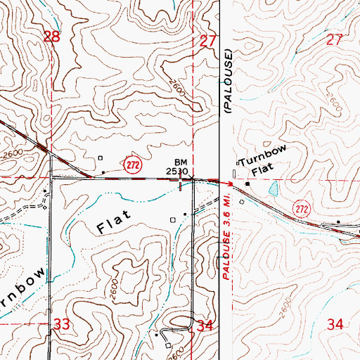 Topographic Map of Turnbow Flat, WA