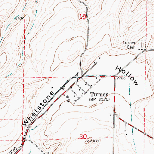 Topographic Map of Turner, WA