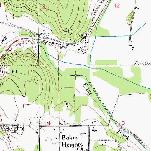 Topographic Map of Turner Creek, WA