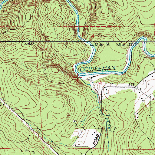 Topographic Map of Turner Creek, WA
