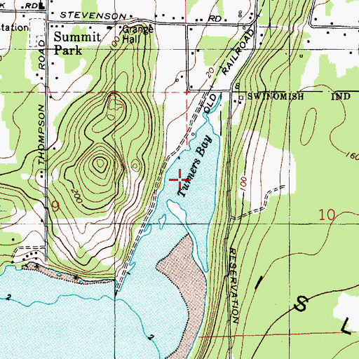 Topographic Map of Turners Bay, WA