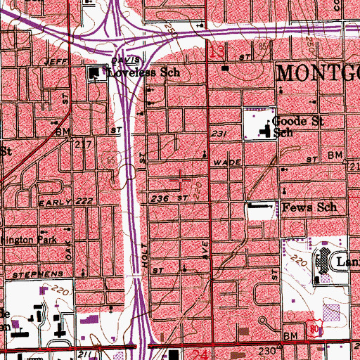 Topographic Map of William African Methodist Episcopal Zion Chapel, AL