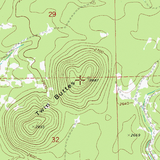 Topographic Map of Twin Buttes, WA