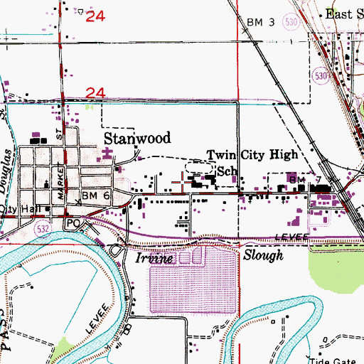 Topographic Map of Twin City High School, WA
