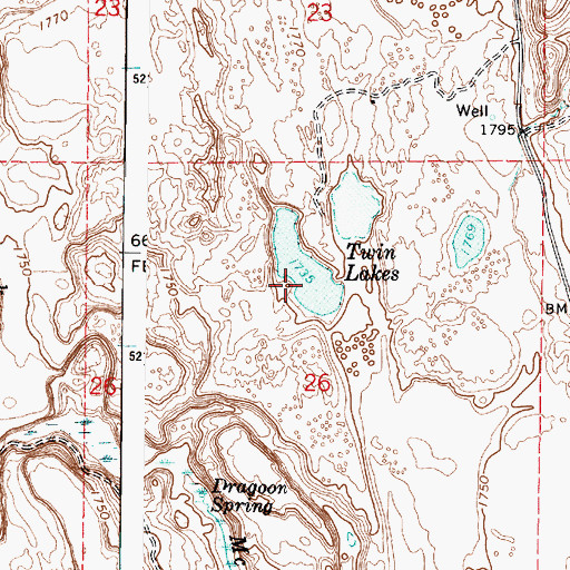 Topographic Map of Twin Lakes, WA