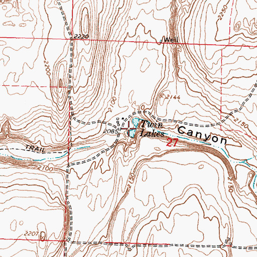 Topographic Map of Twin Lakes, WA