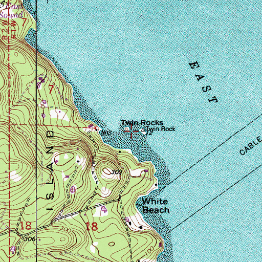 Topographic Map of Twin Rocks, WA