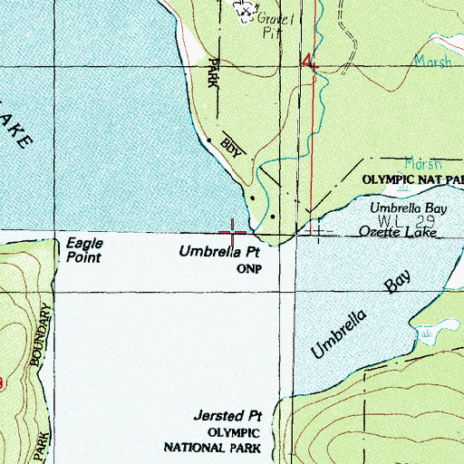 Topographic Map of Umbrella Creek, WA
