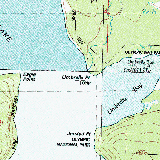Topographic Map of Umbrella Point, WA