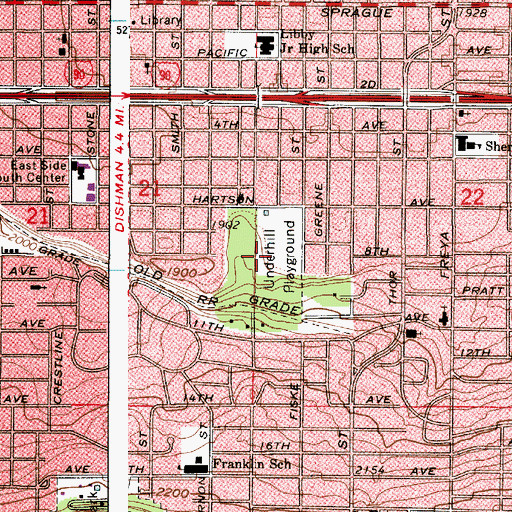 Topographic Map of Underhill Playground, WA