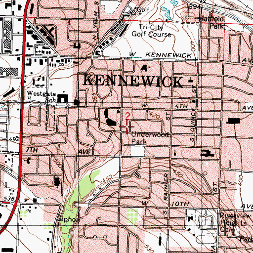 Topographic Map of Underwood Park, WA