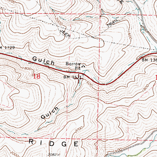 Topographic Map of Unfried Gulch, WA